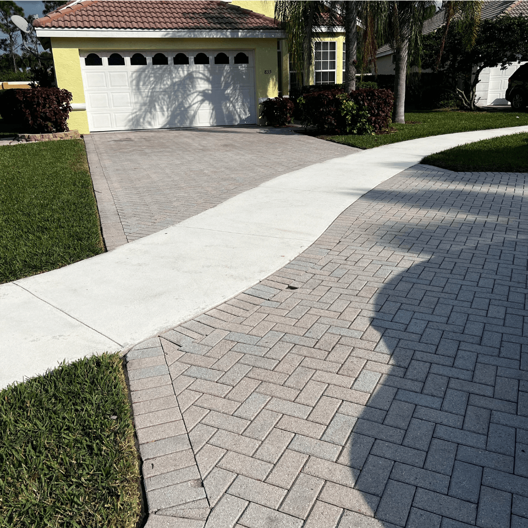 After driveway cleaning