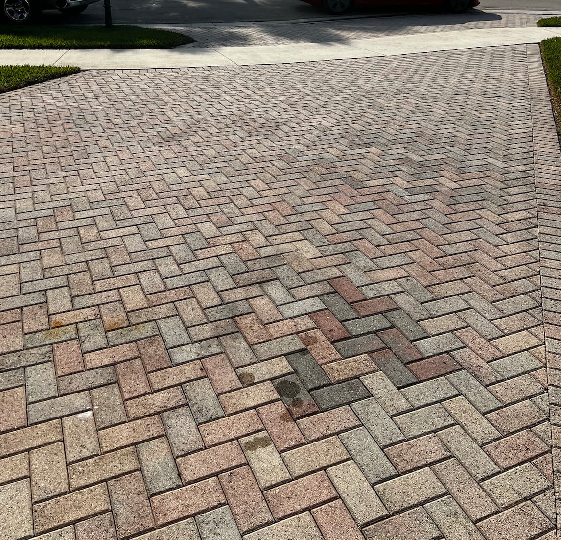 Before oil stain removal